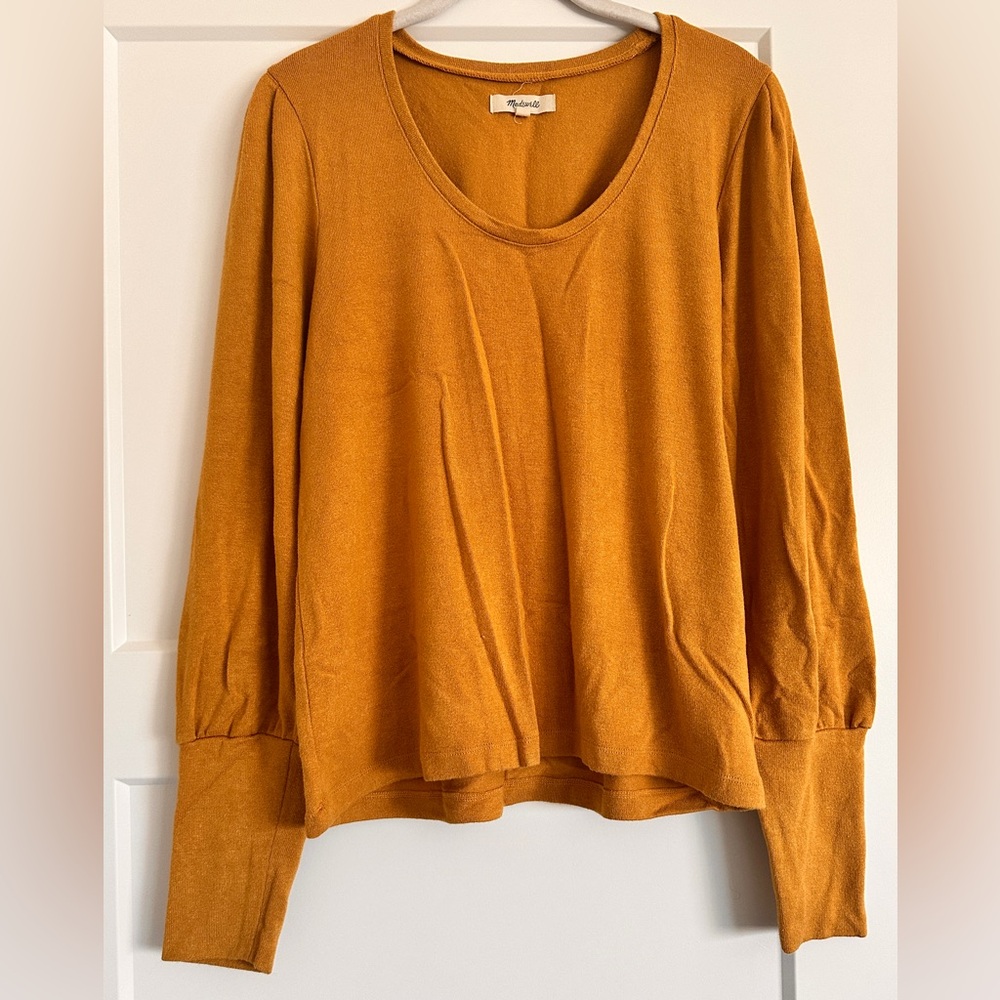 Madewell Long Sleeve Havana Brushed Knit Top Size L